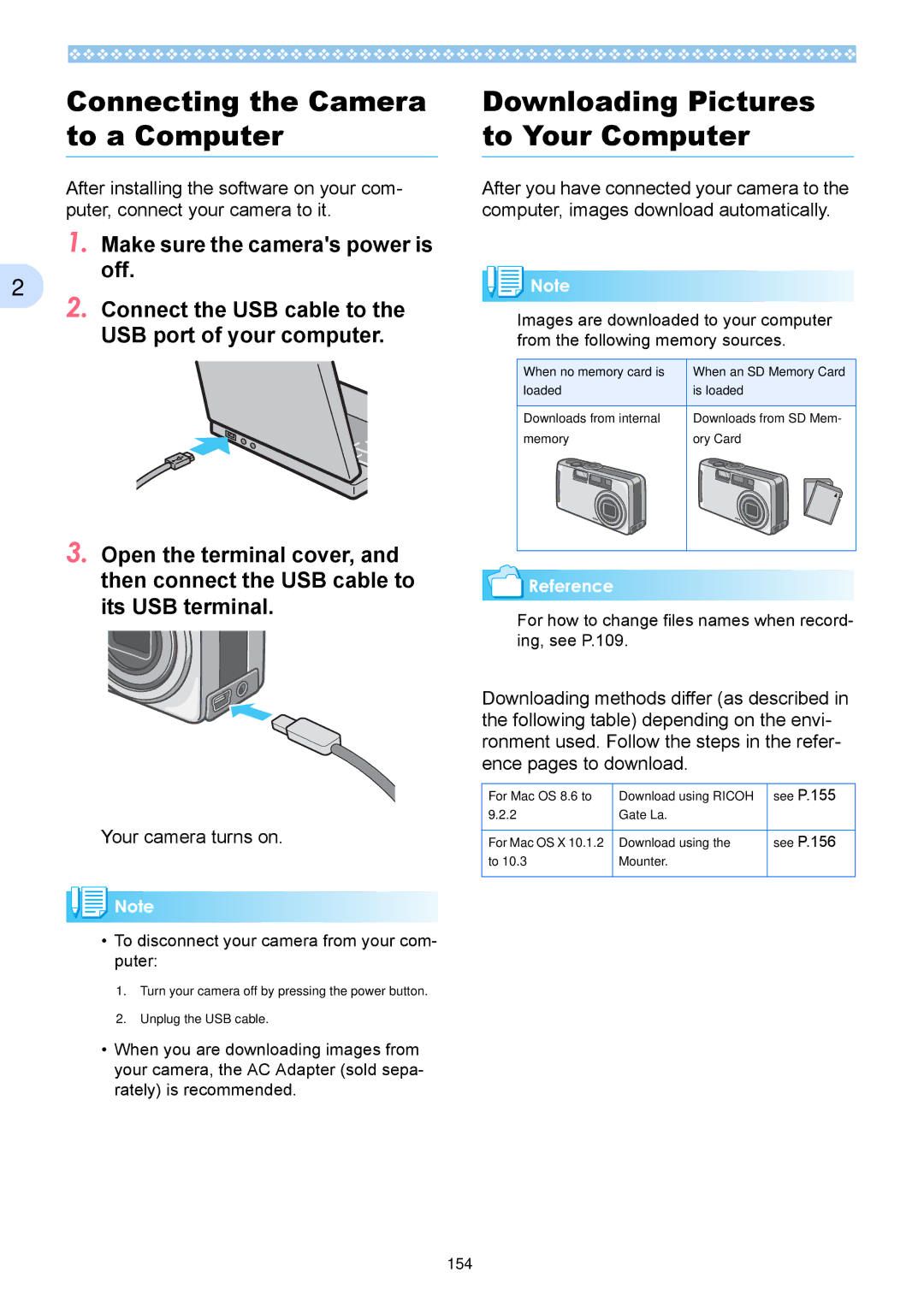 Ricoh Caplio RX operation manual To disconnect your camera from your com- puter 