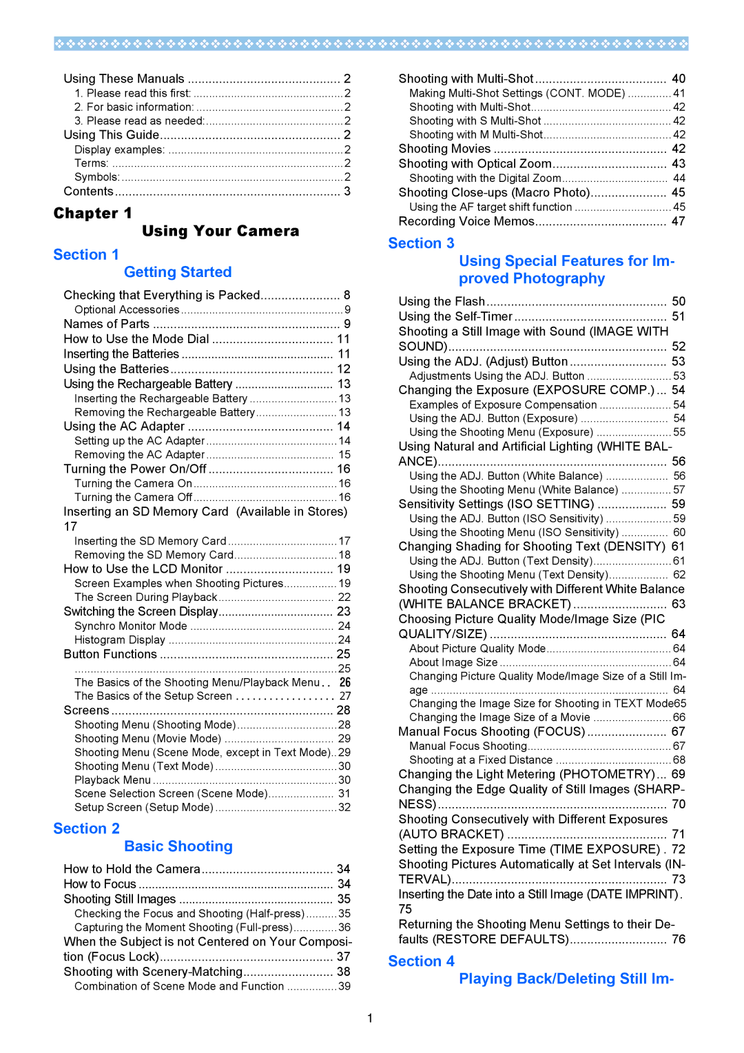 Ricoh Caplio RX operation manual Chapter Using Your Camera, Section Getting Started 