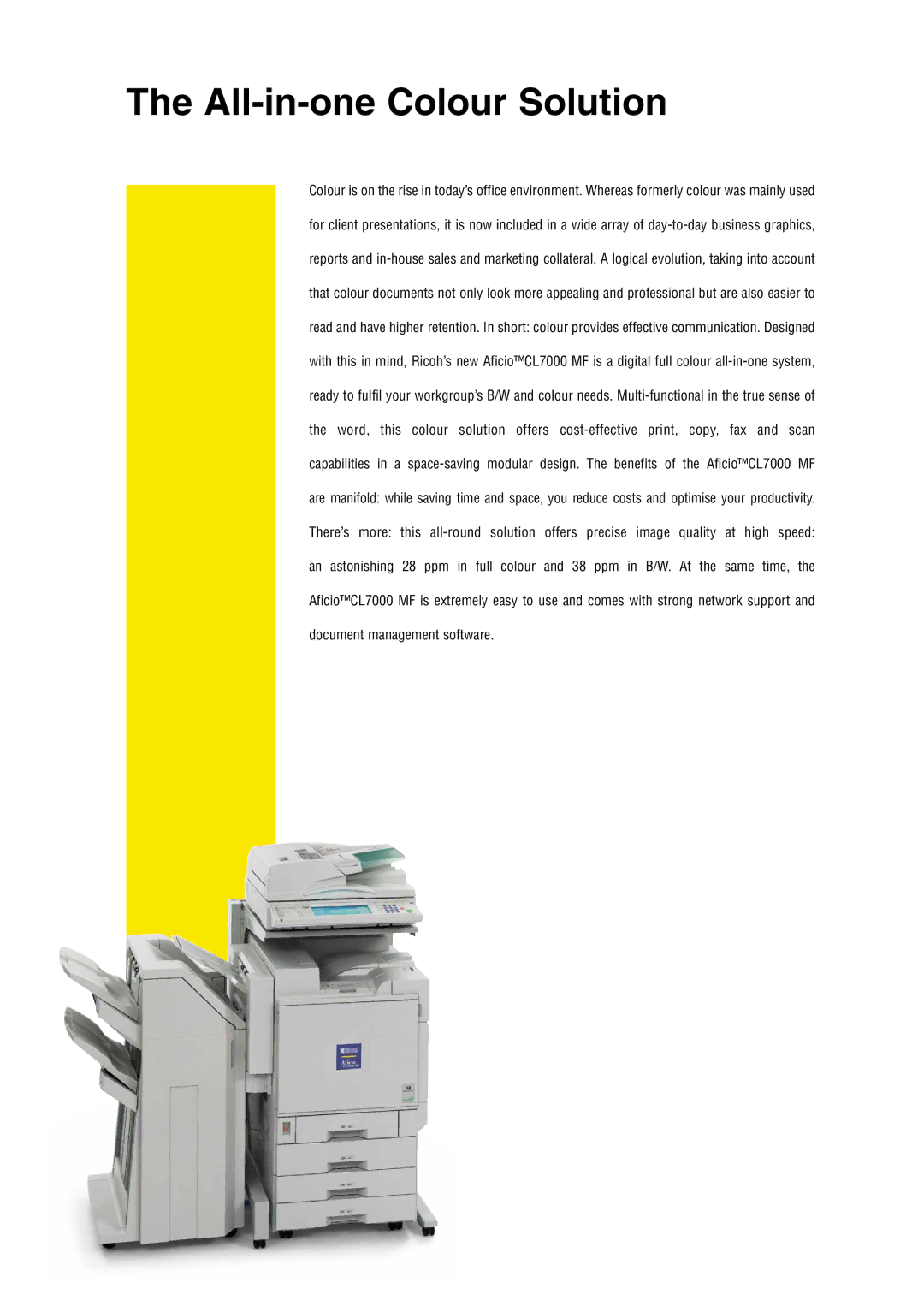 Ricoh CL7000 MF manual All-in-one Colour Solution 