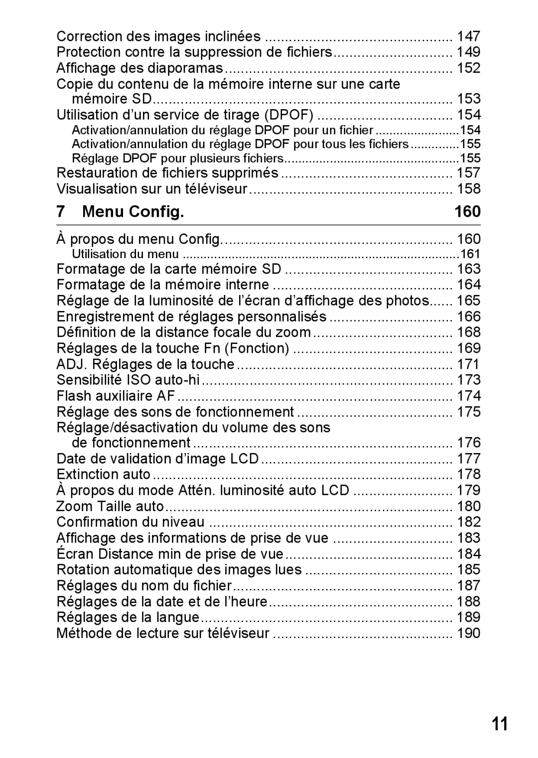 Ricoh CX1 manual Menu Config, 160 