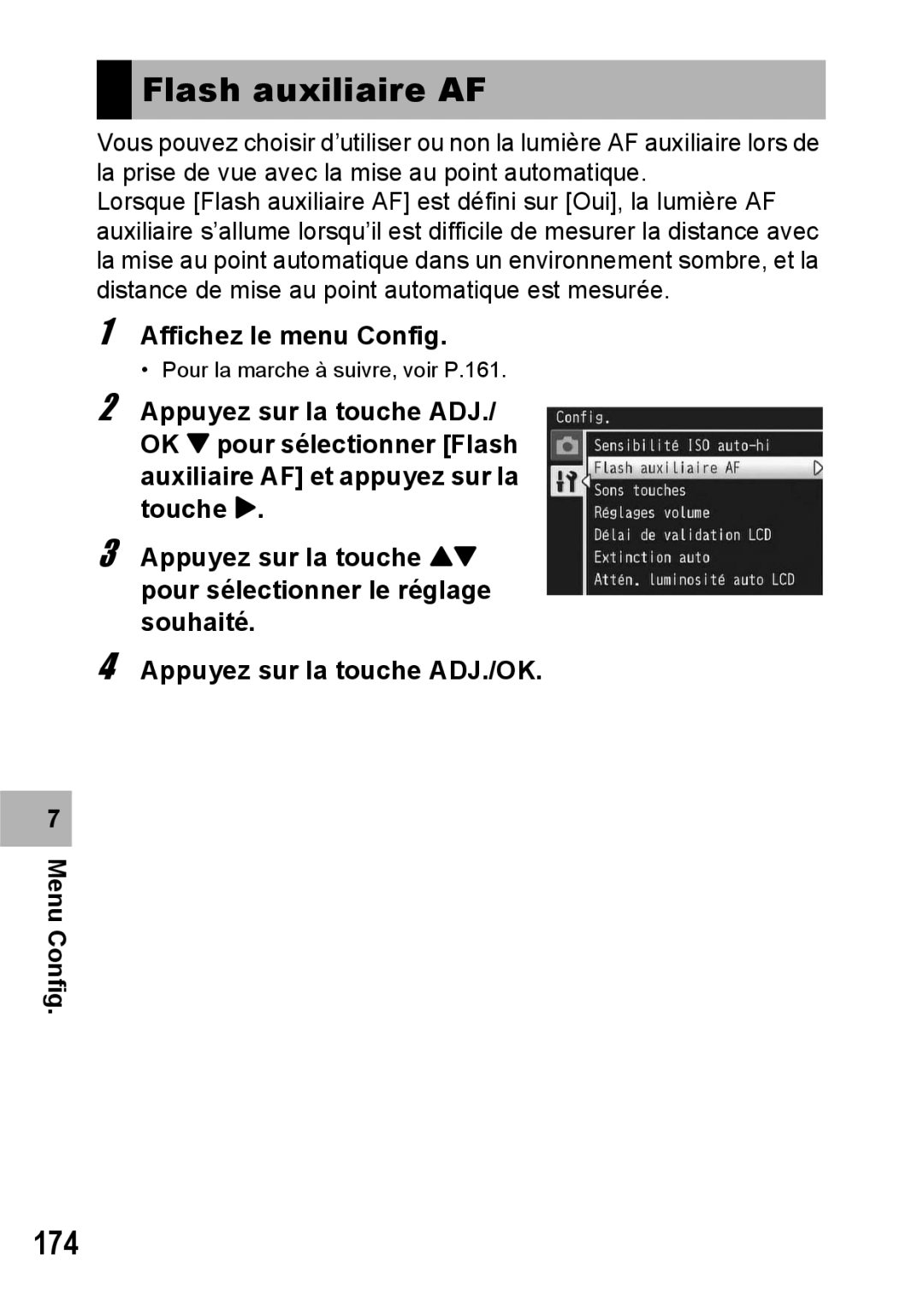 Ricoh CX1 manual Flash auxiliaire AF, 174 