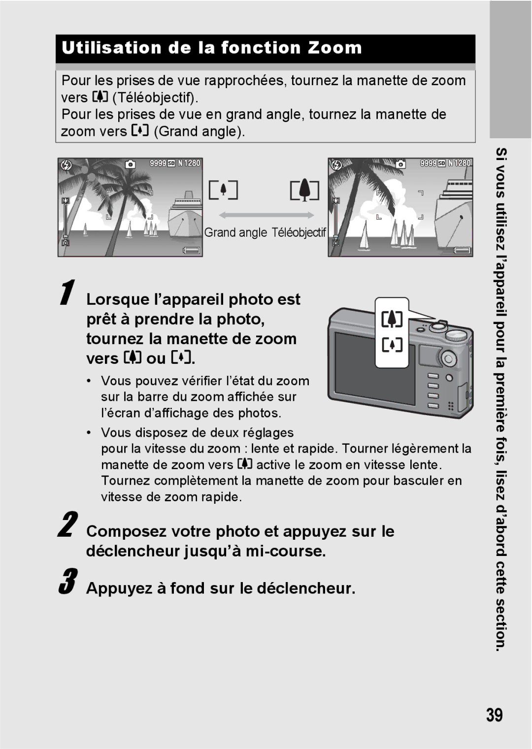 Ricoh CX1 manual Utilisation de la fonction Zoom 