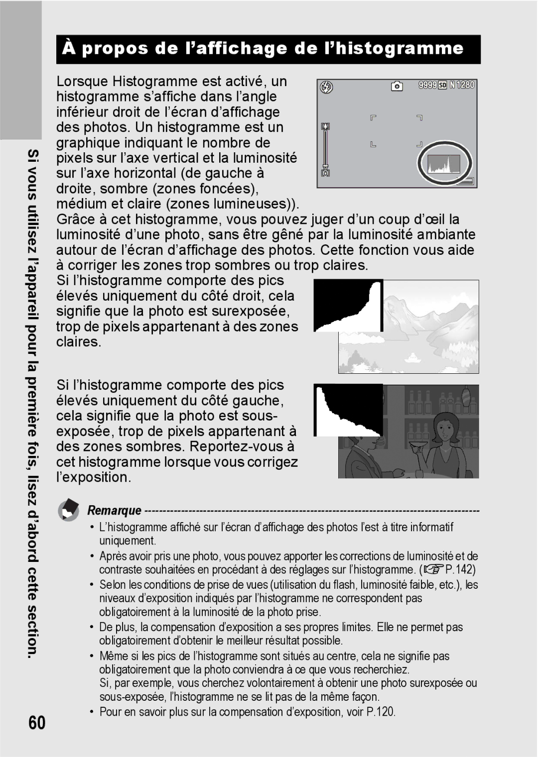 Ricoh CX1 manual Propos de l’affichage de l’histogramme 