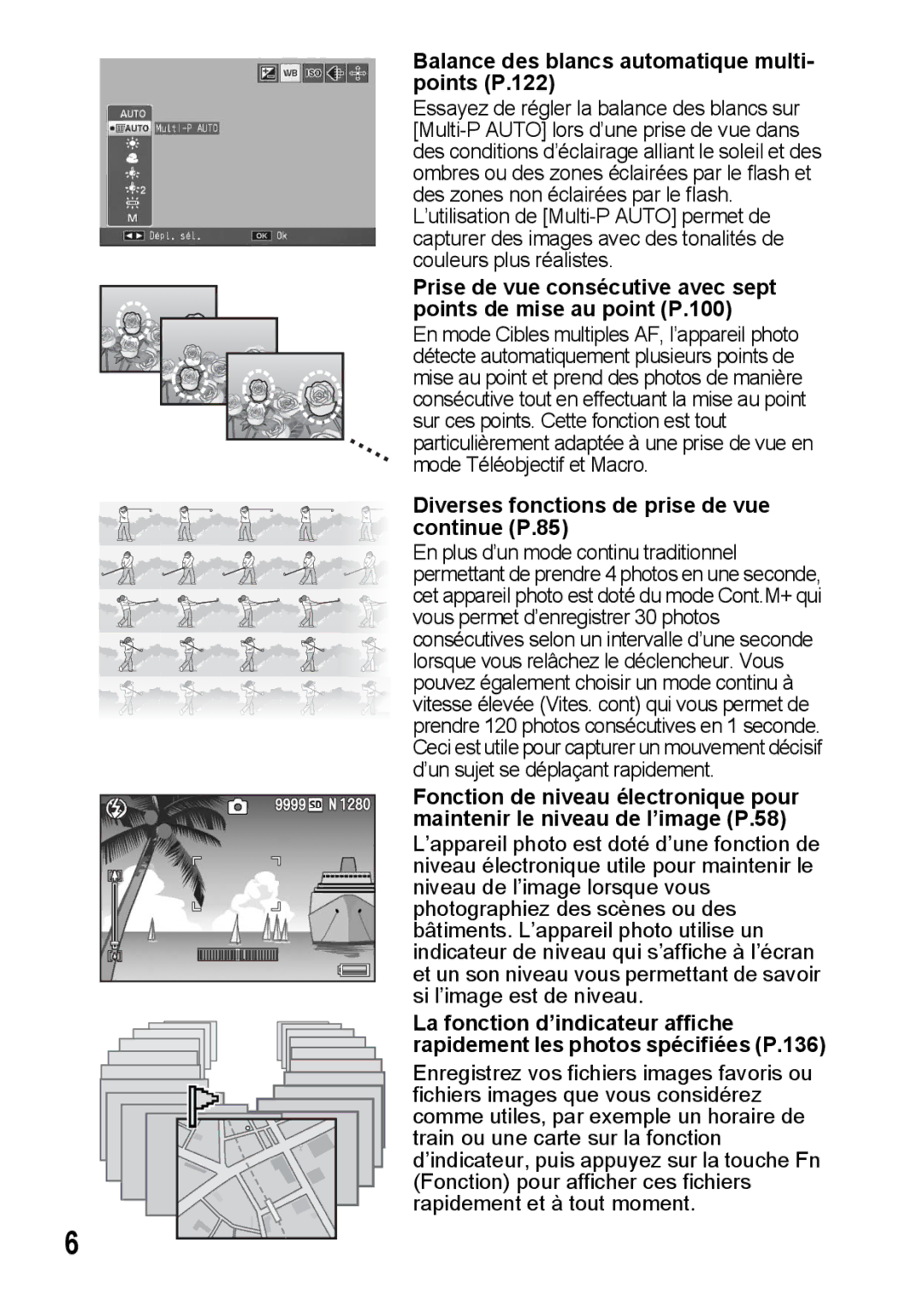 Ricoh CX1 manual Balance des blancs automatique multi- points P.122 