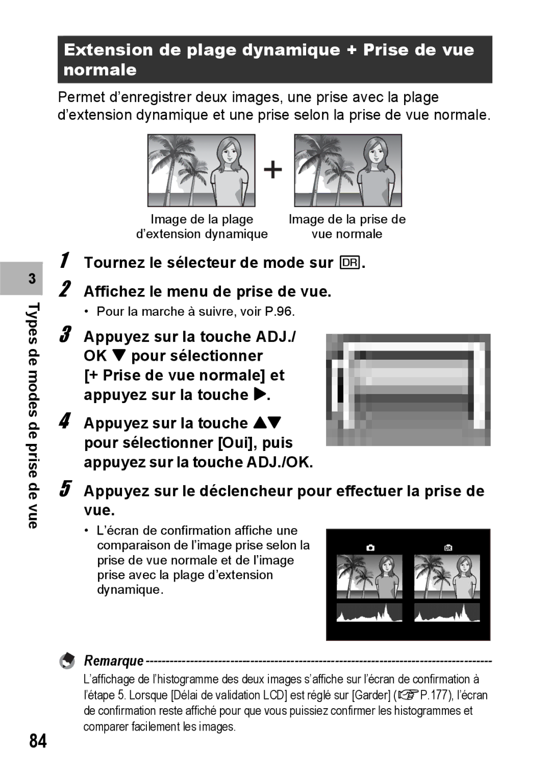 Ricoh CX1 manual Extension de plage dynamique + Prise de vue normale 