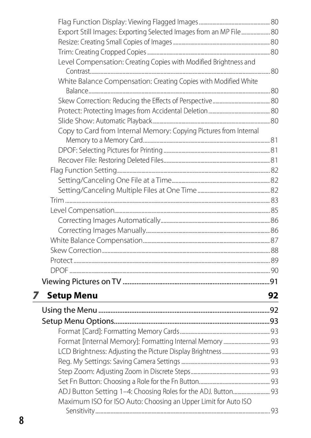 Ricoh CX3 manual Setup Menu 