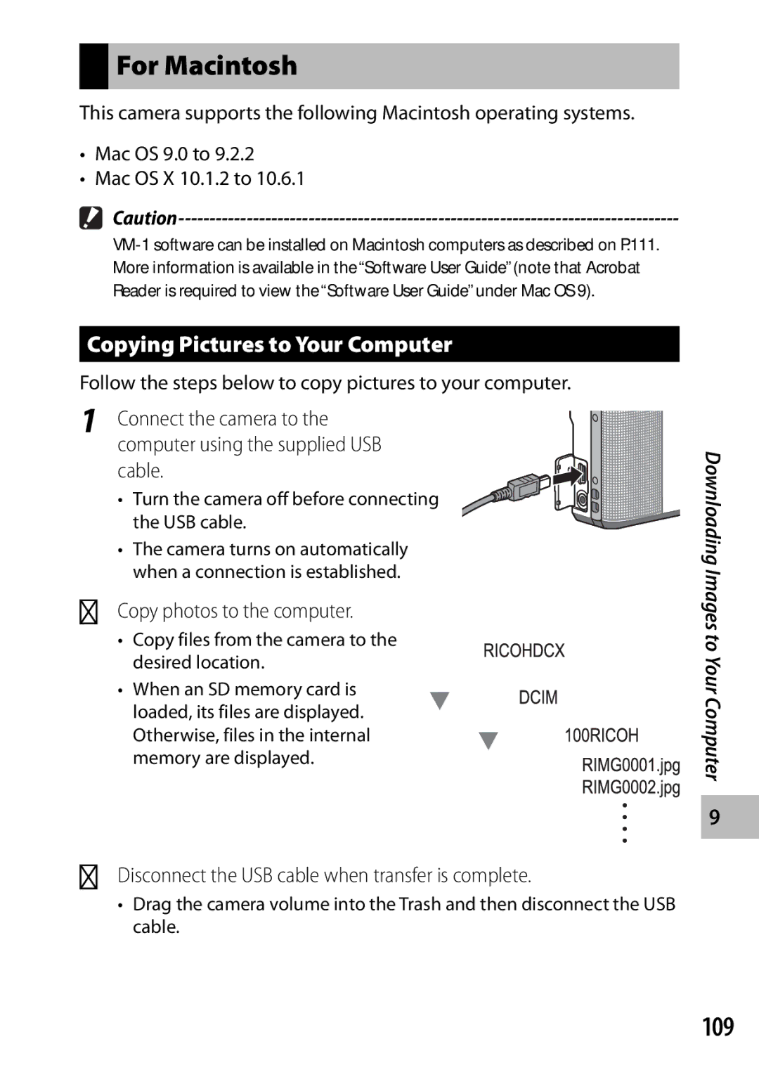 Ricoh CX3 manual For Macintosh, 109, Otherwise, files in the internal memory are displayed 