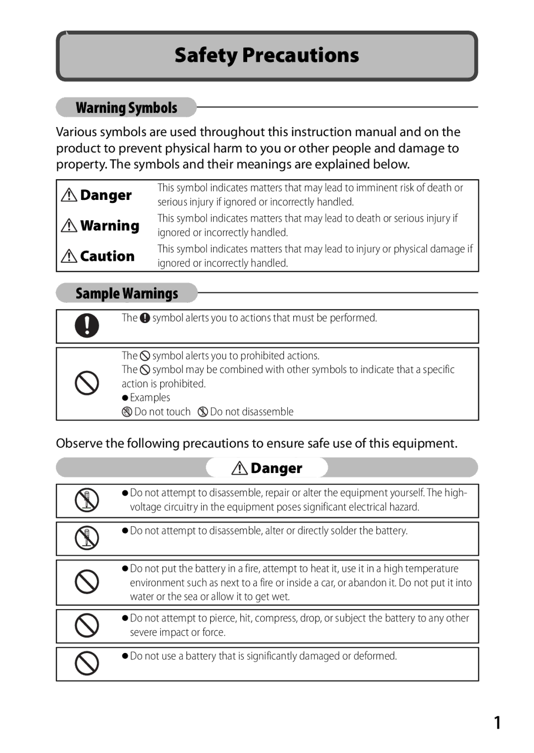 Ricoh CX3 manual Symbol alerts you to actions that must be performed, Symbol alerts you to prohibited actions 