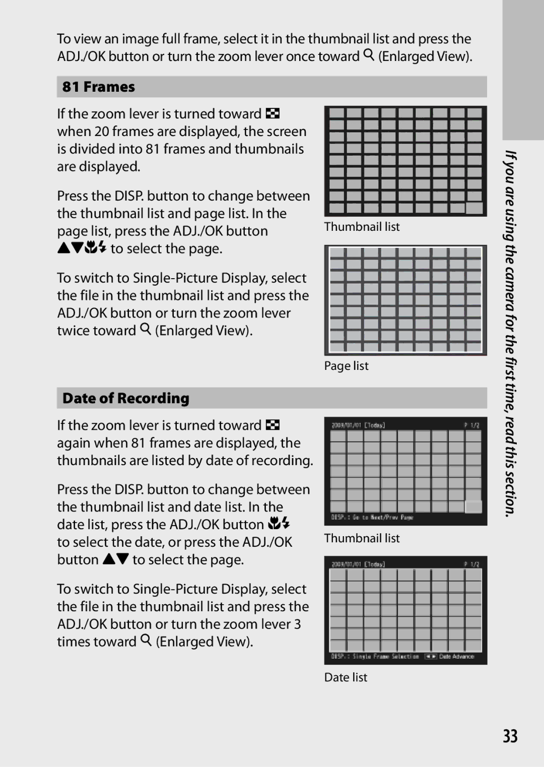 Ricoh CX3 manual Date of Recording 