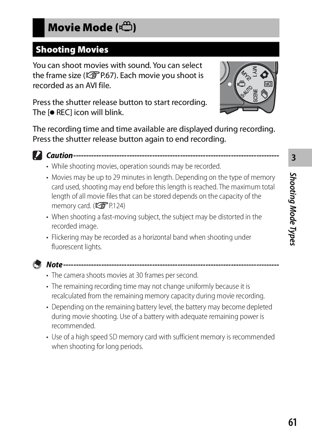 Ricoh CX3 manual Movie Mode, Shooting Movies 