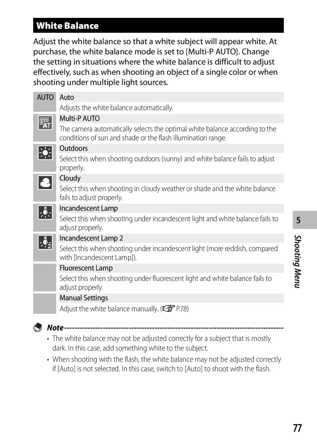 Ricoh CX3 manual White Balance 