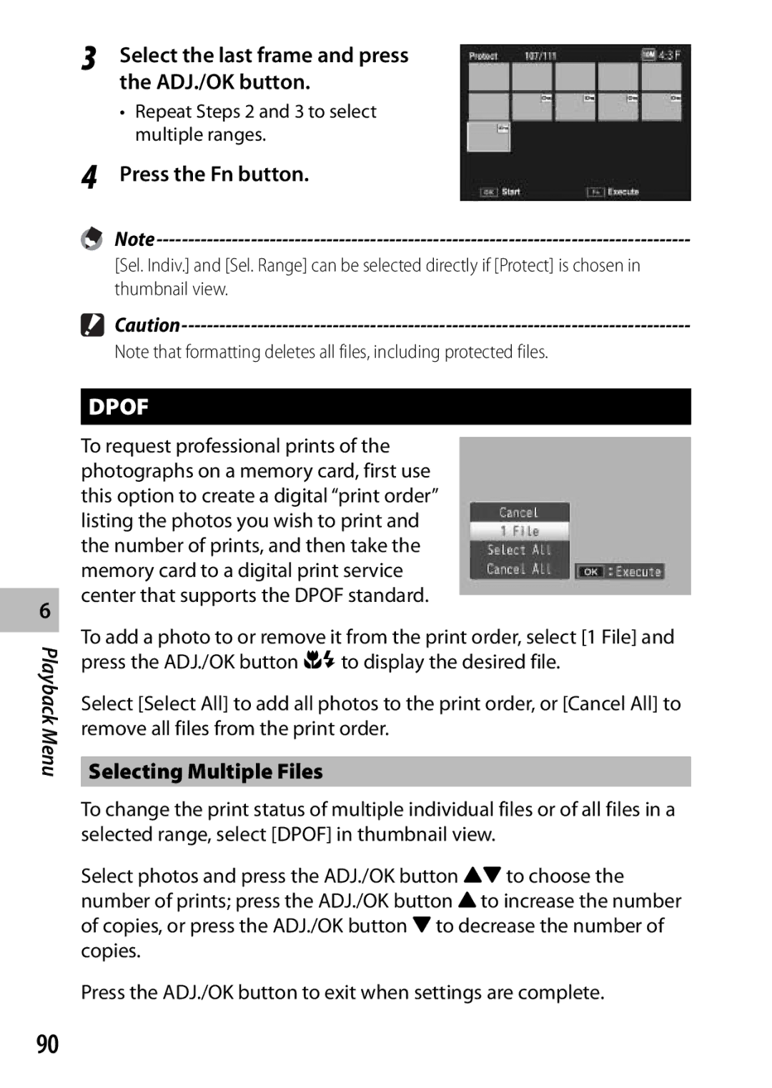 Ricoh CX3 manual Dpof 