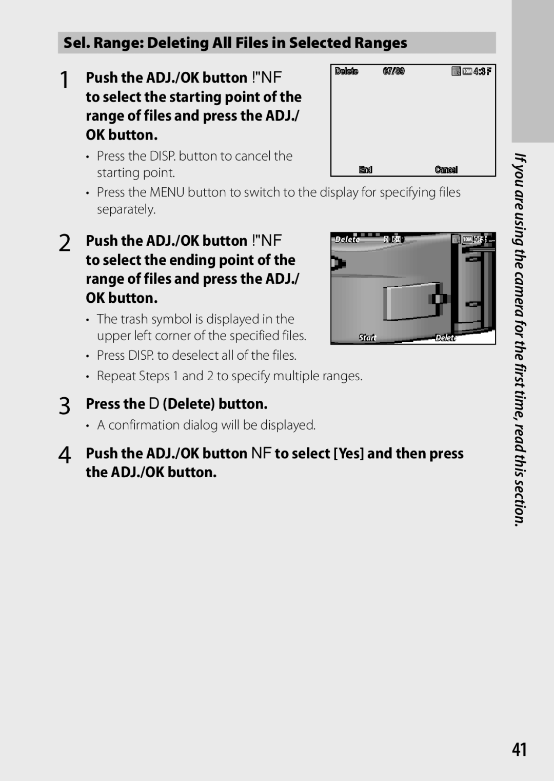 Ricoh CX6 manual Press the DISP. button to cancel the starting point, Repeat Steps 1 and 2 to specify multiple ranges 