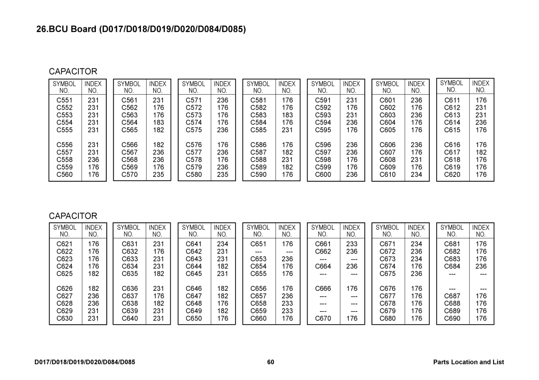 Ricoh D018, D085, D019, D020, D084, D017 manual C611 