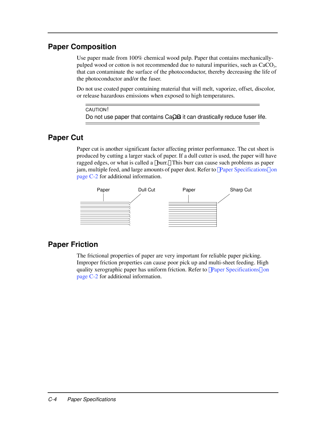 Ricoh DDP 92, DDP 70e manual Paper Composition, Paper Cut, Paper Friction 