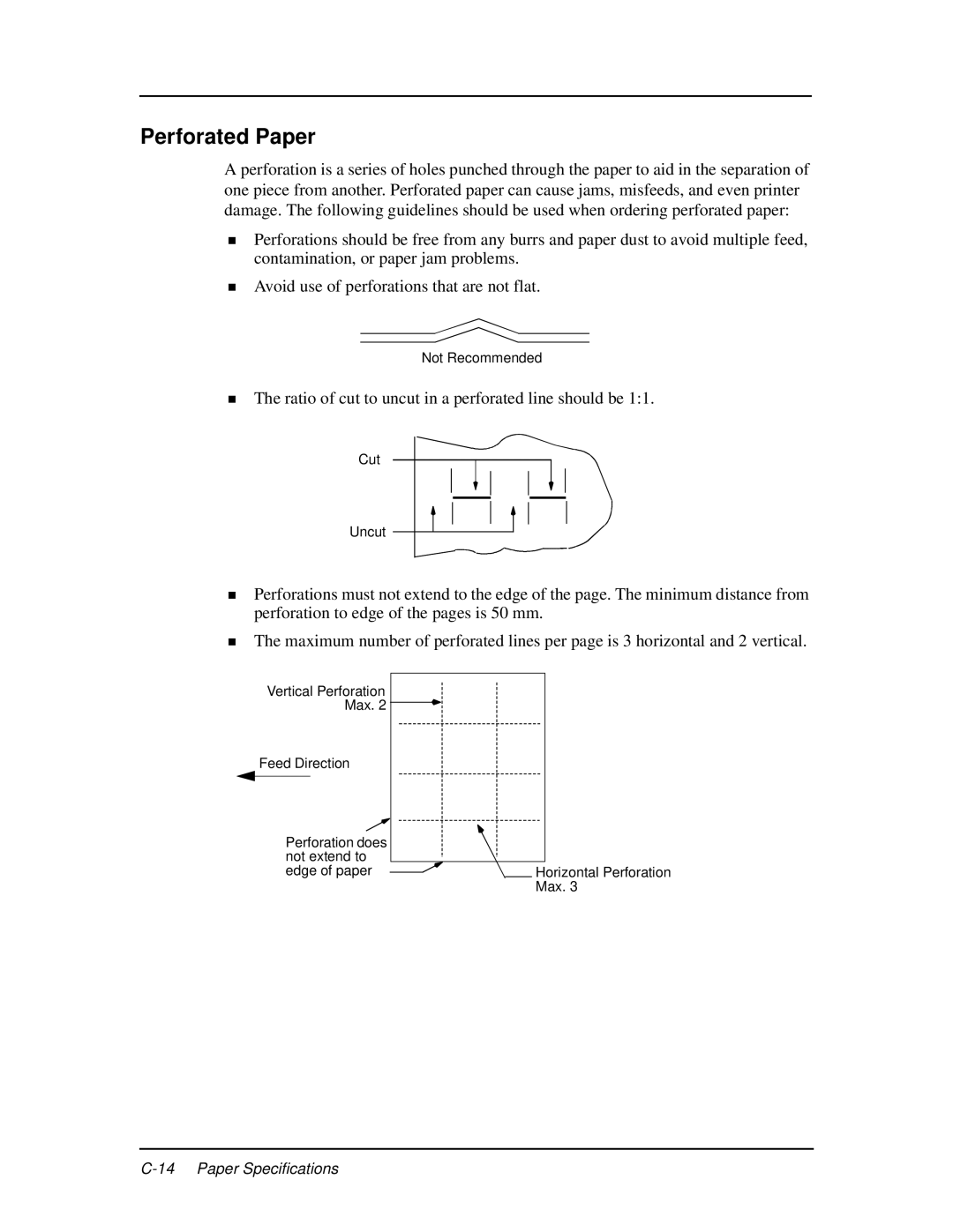 Ricoh DDP 70e, DDP 92 manual Perforated Paper 