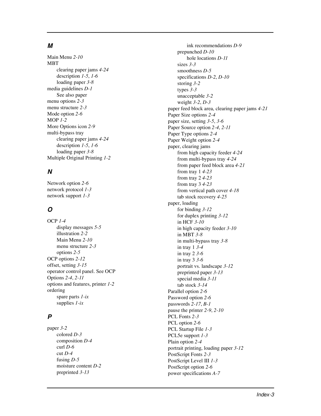 Ricoh DDP 92, DDP 70e manual Index-3 