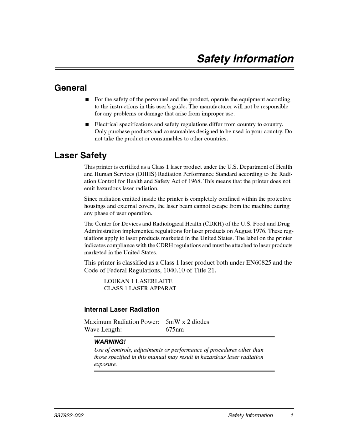 Ricoh DDP 92, DDP 70e manual Safety Information 