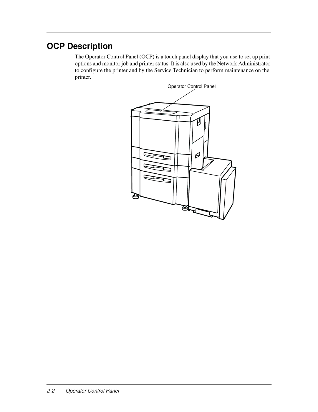 Ricoh DDP 92, DDP 70e manual OCP Description 