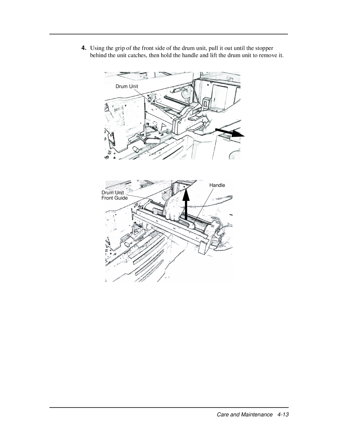 Ricoh DDP 92, DDP 70e manual Drum Unit Handle Front Guide 