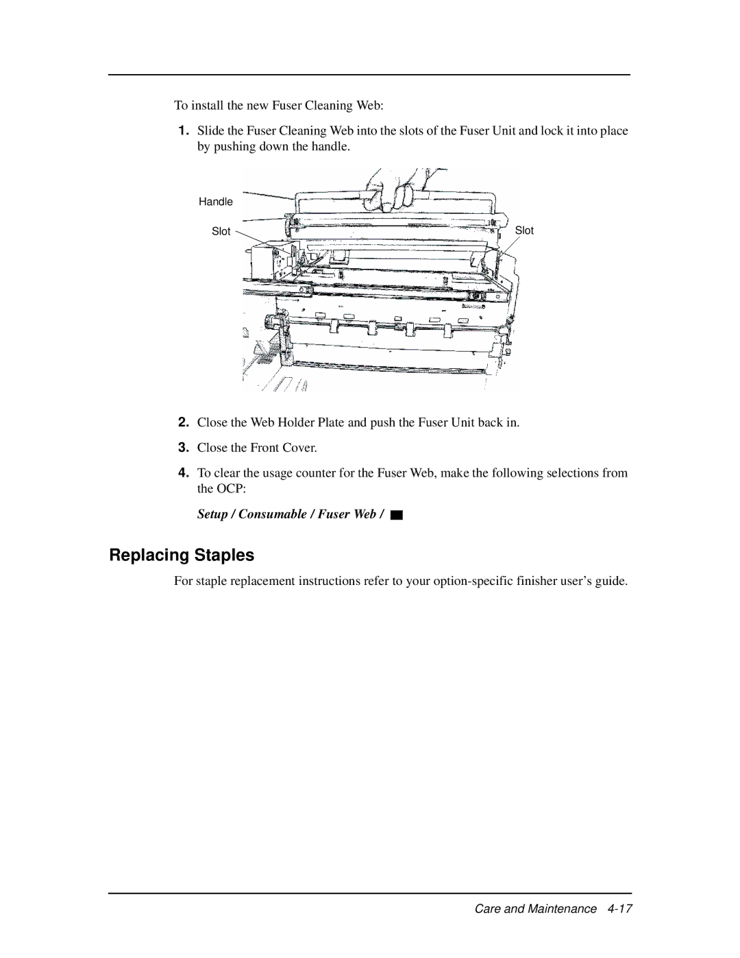 Ricoh DDP 92, DDP 70e manual Replacing Staples 