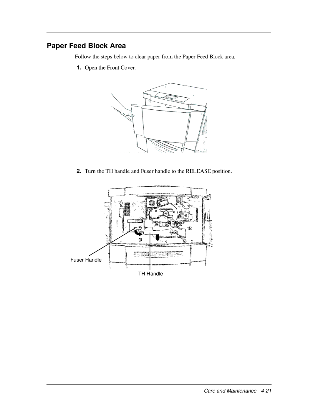 Ricoh DDP 92, DDP 70e manual Paper Feed Block Area 