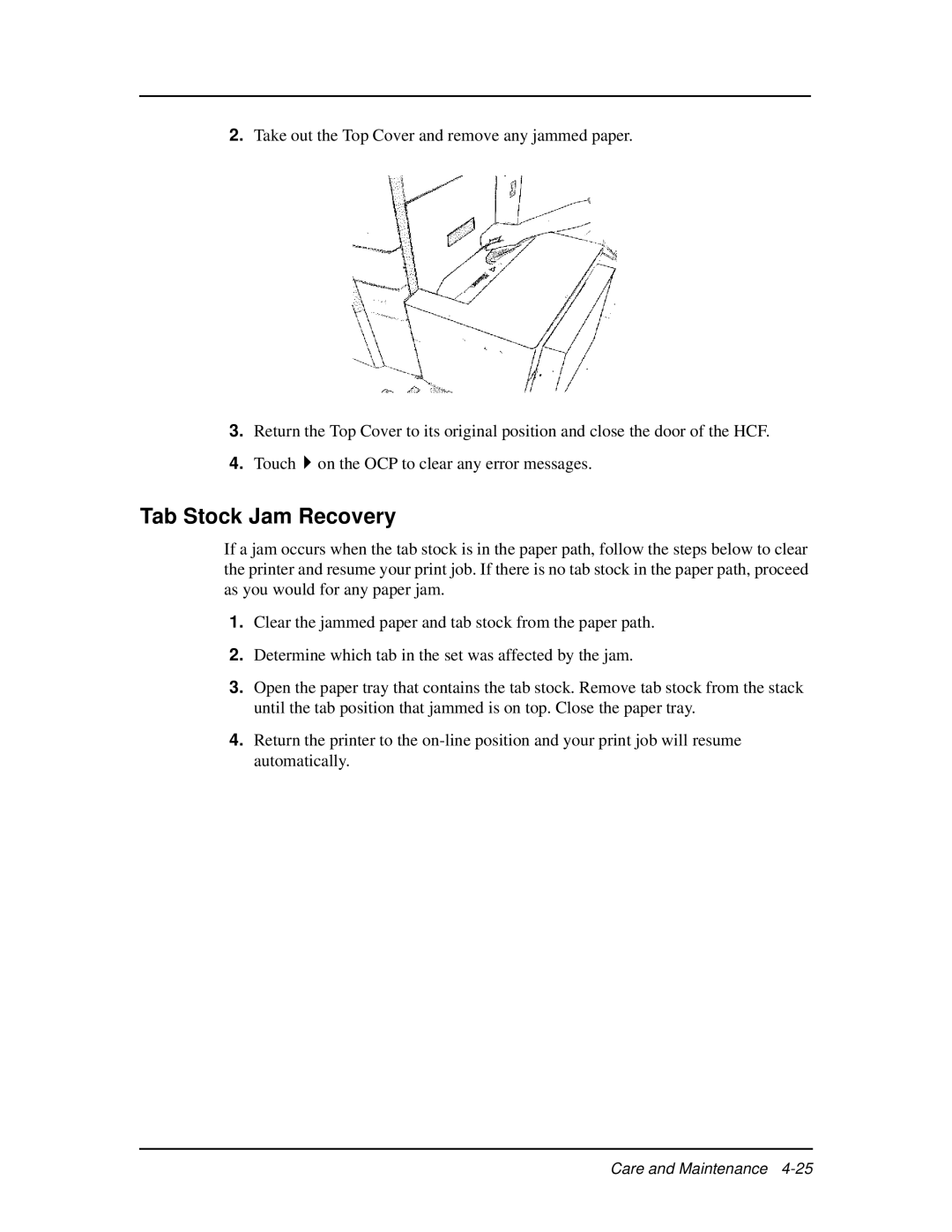 Ricoh DDP 92, DDP 70e manual Tab Stock Jam Recovery 