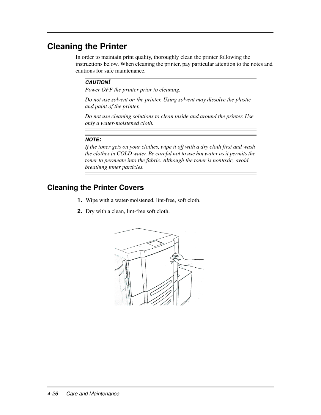 Ricoh DDP 70e, DDP 92 manual Cleaning the Printer Covers 