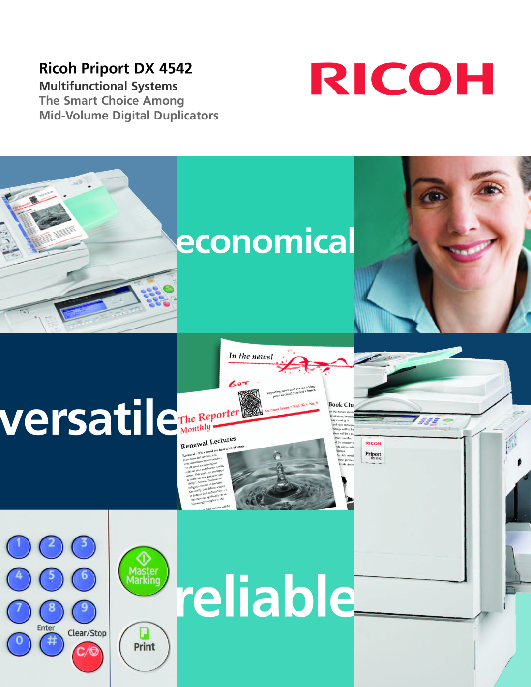 Ricoh DX 4542 manual reliable, versatile, economical, Ricoh Priport DX, Multifunctional Systems 