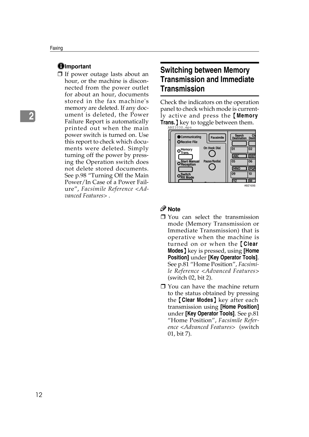 Ricoh Facsimile Reference Basic manual Faxing 