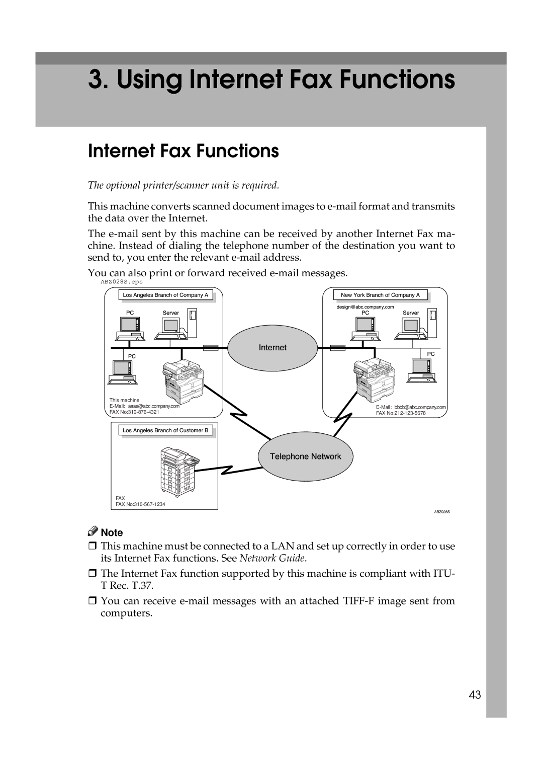 Ricoh Facsimile Reference Basic manual Using Internet Fax Functions 