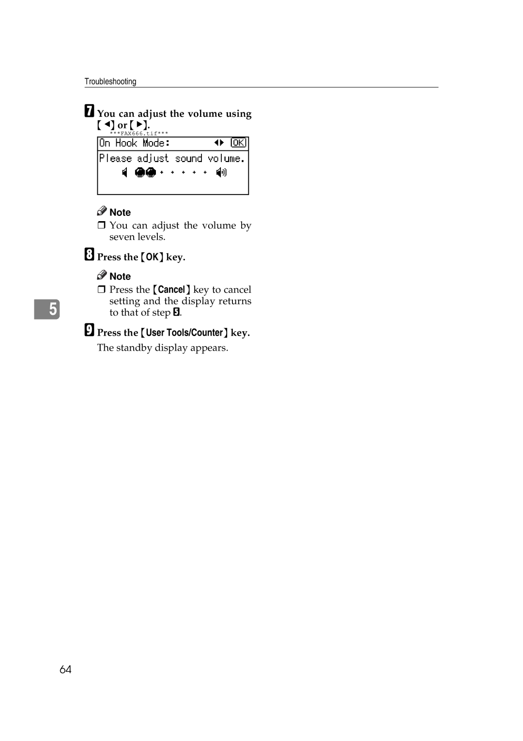 Ricoh Facsimile Reference Basic manual You can adjust the volume using 