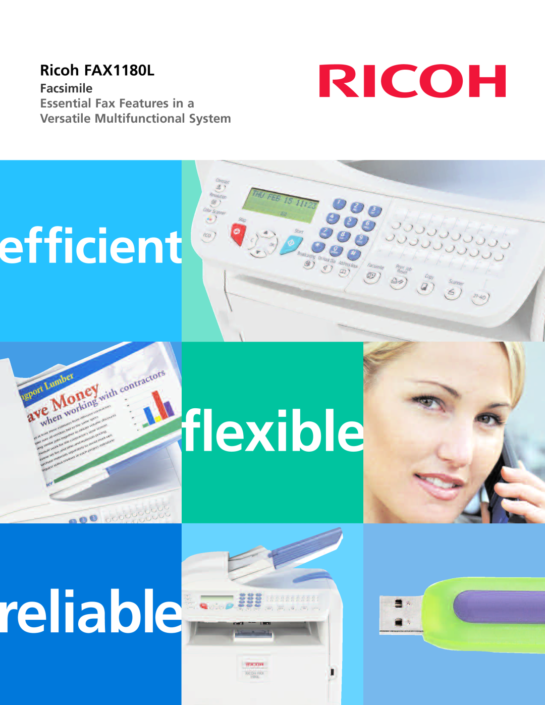 Ricoh manual reliable, flexible, efficient, Ricoh FAX1180L, Facsimile 