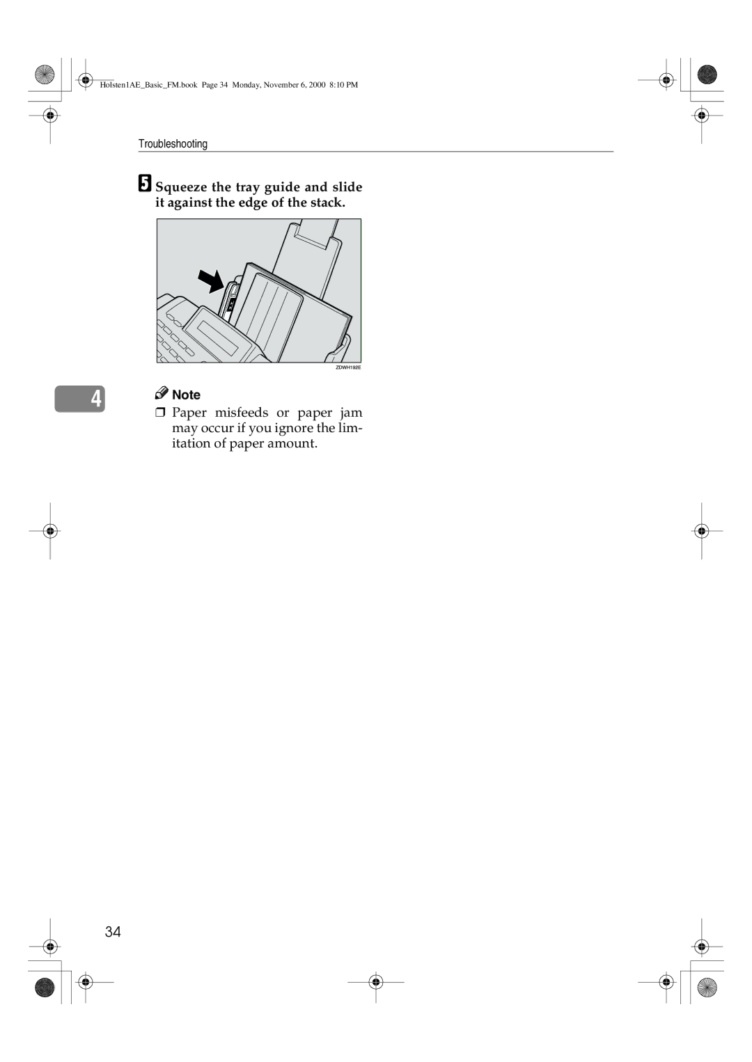 Ricoh FAX1400L manual Troubleshooting 