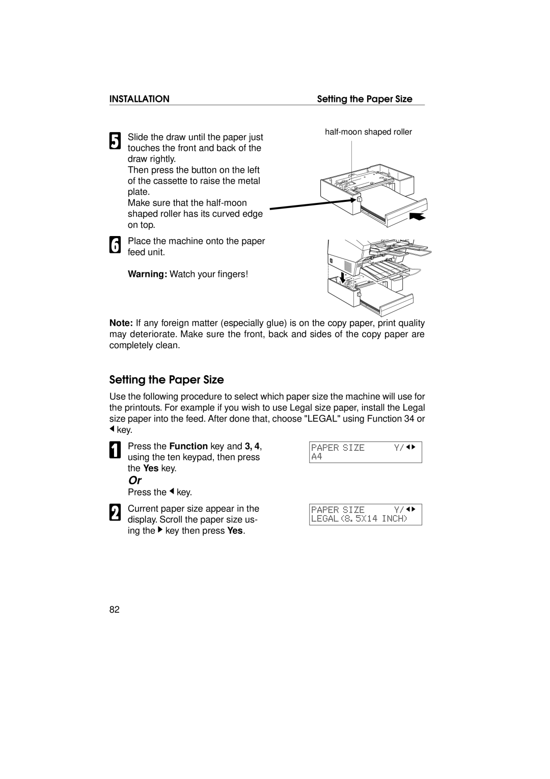 Ricoh FAX1700L manual Papersize, LEGAL8.5X14INCH 