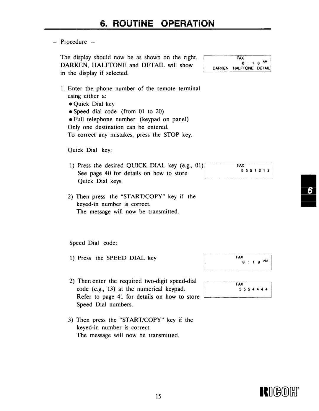 Ricoh Fax22 manual 15Nlmllxlm 