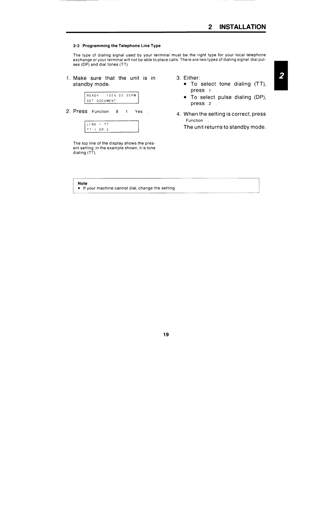 Ricoh FAX4000L manual Make sure That Unit is Either Standby Mode Select, Dialing Press, When the setting is correct, press 