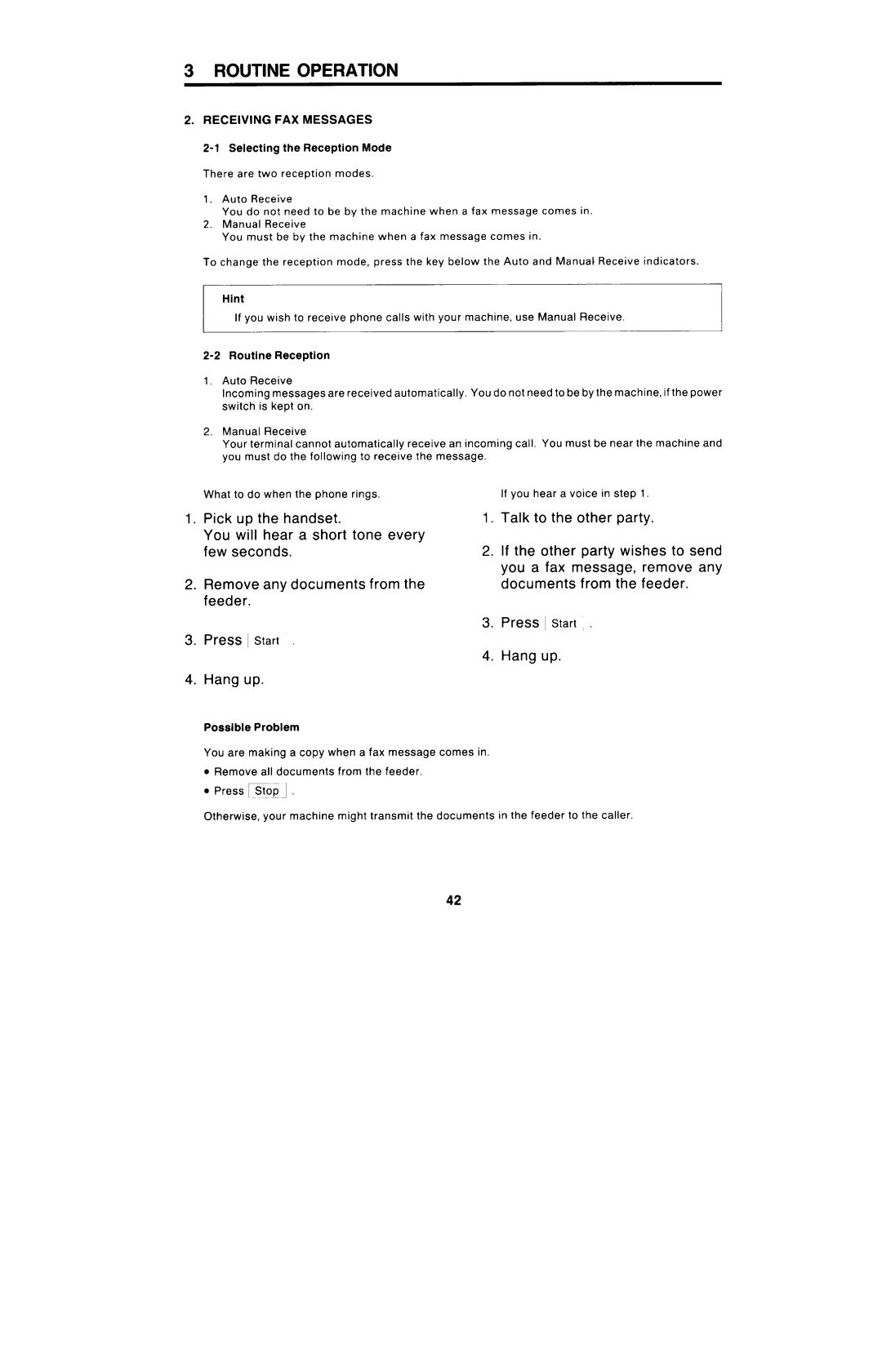 Ricoh FAX4000L manual Receiving FAX Messages 