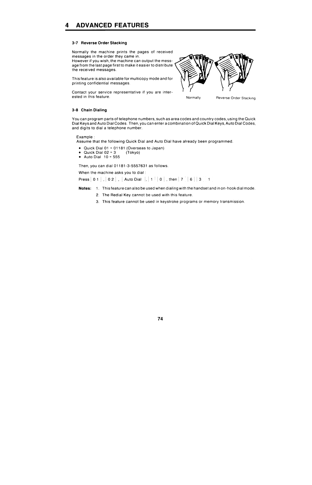 Ricoh FAX4000L manual Chain Dialing 