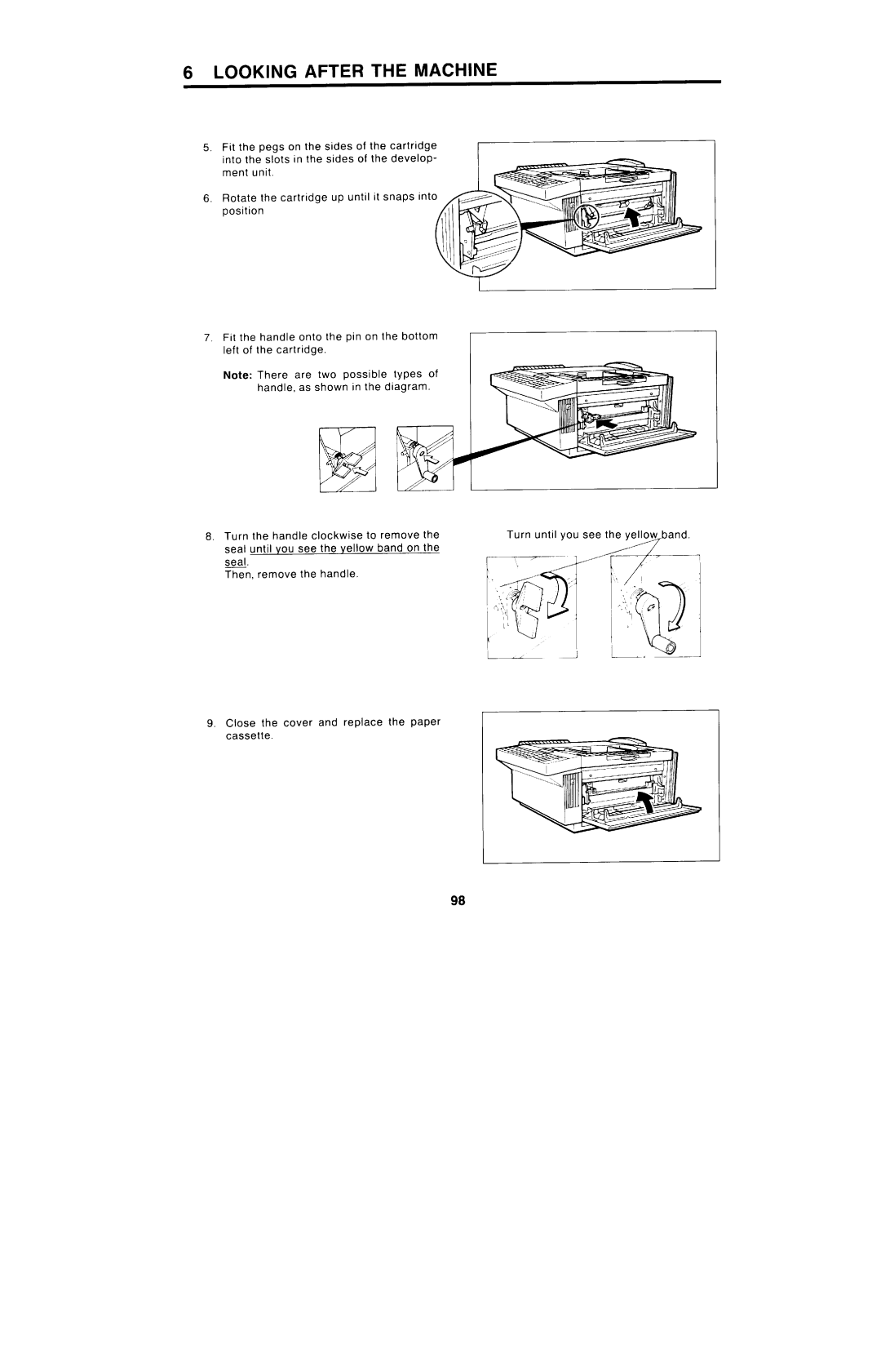 Ricoh FAX4000L manual Close the cover and replace the paper cassette 