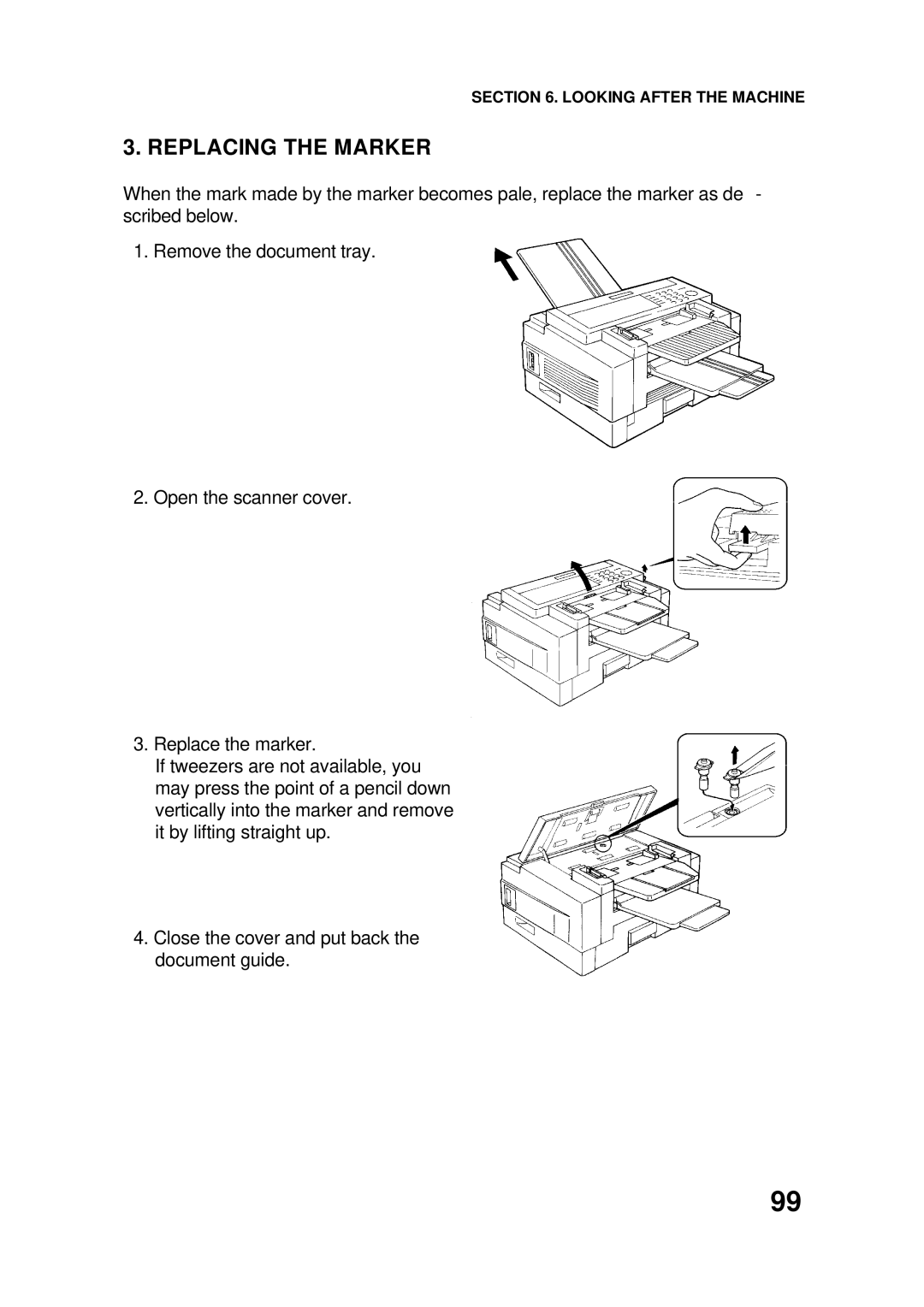 Ricoh FAX4500L manual Replacing the Marker 