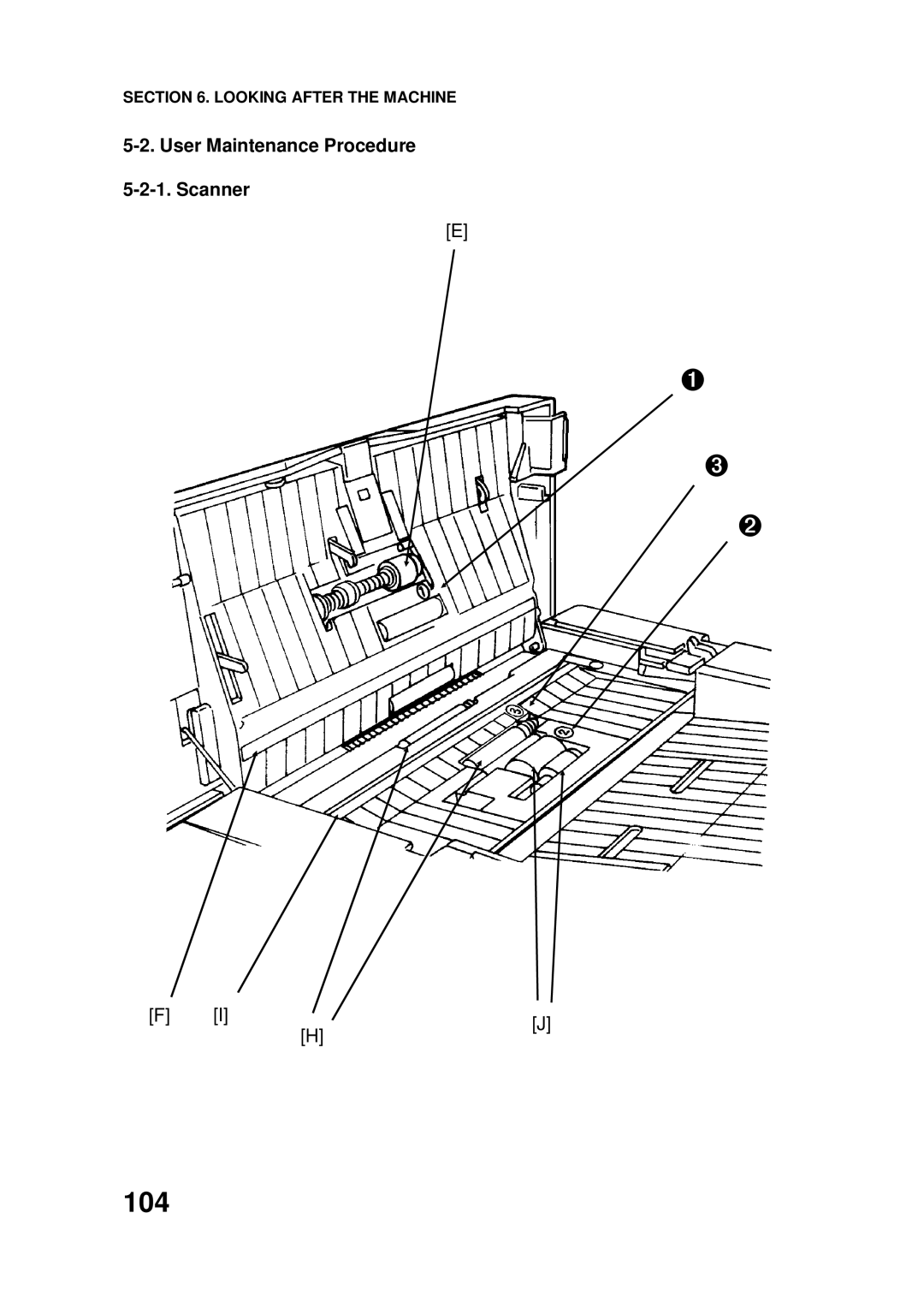 Ricoh FAX4500L manual 104, User Maintenance Procedure Scanner 