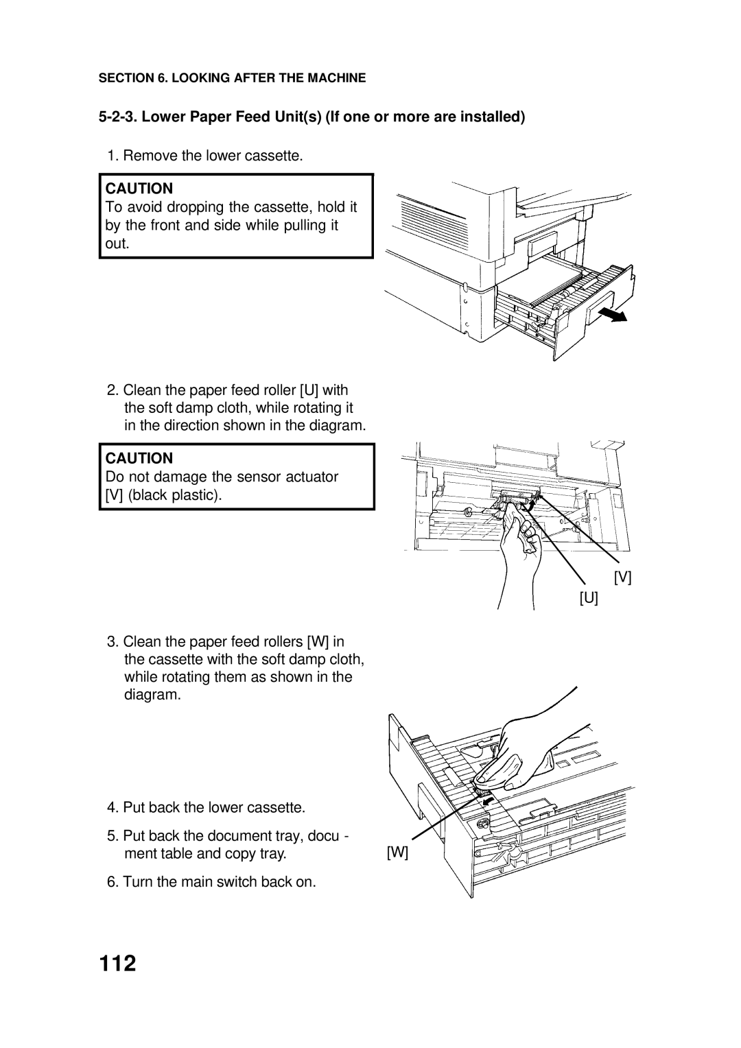 Ricoh FAX4500L manual 112, Lower Paper Feed Units If one or more are installed 