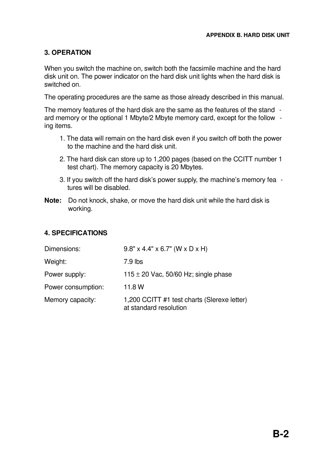 Ricoh FAX4500L manual Specifications 