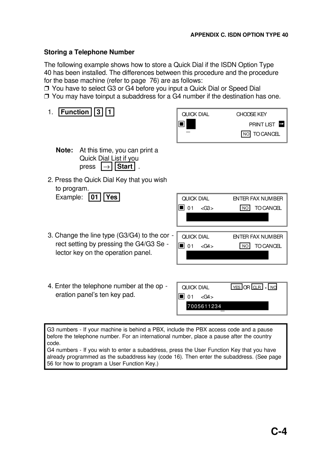 Ricoh FAX4500L manual Storing a Telephone Number, Function 3 