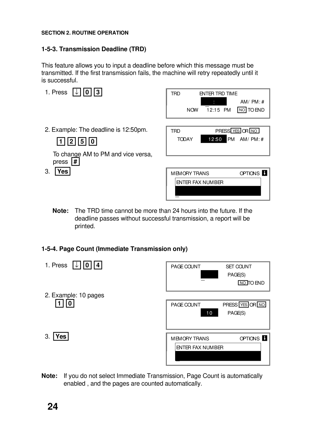 Ricoh FAX4500L manual Press ↓ 0 Example 10 pages 