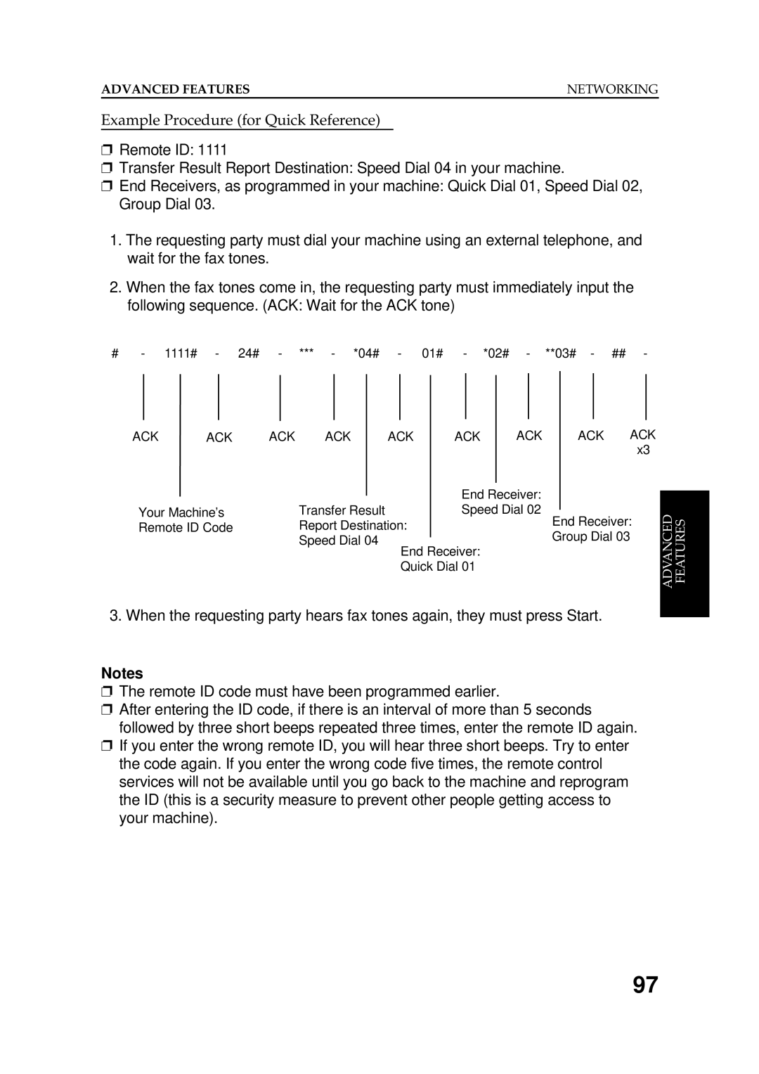 Ricoh FAX5600L manual Example Procedure for Quick Reference 