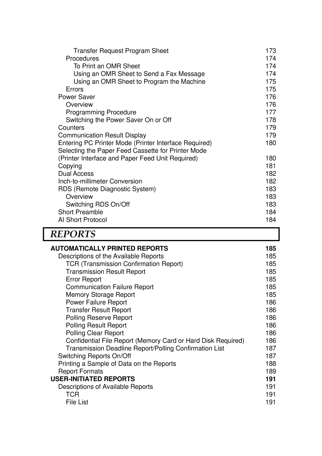 Ricoh FAX5600L manual Reports 