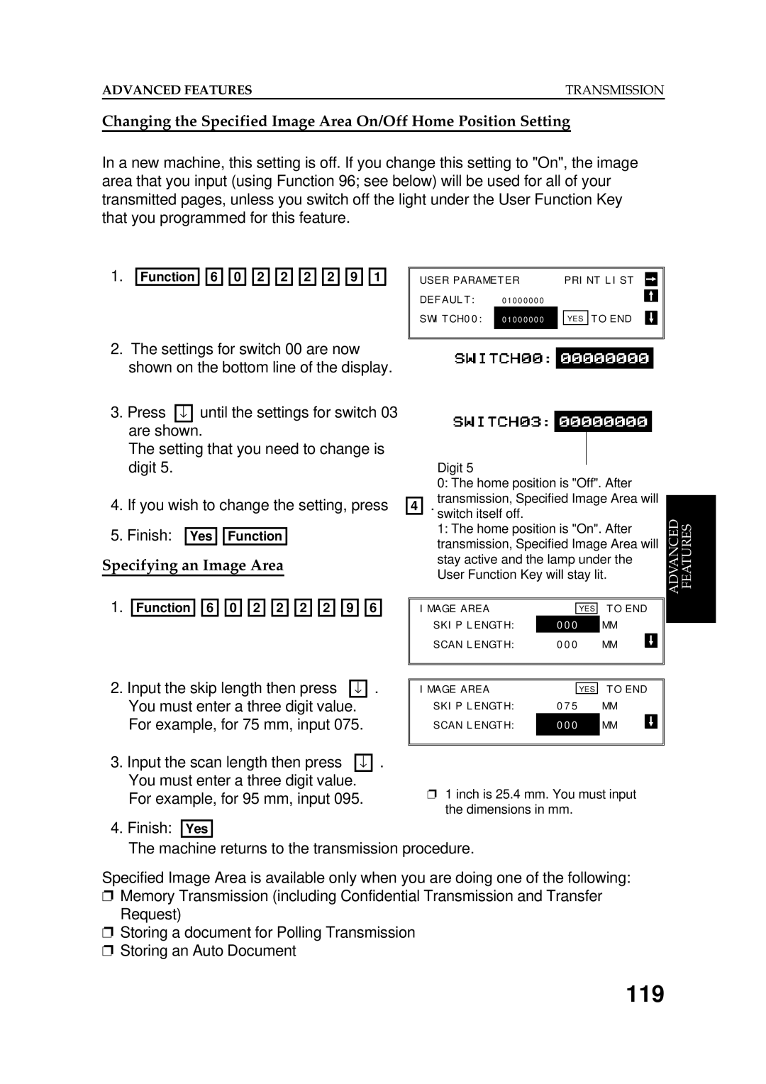 Ricoh FAX5600L manual 119, Specifying an Image Area 