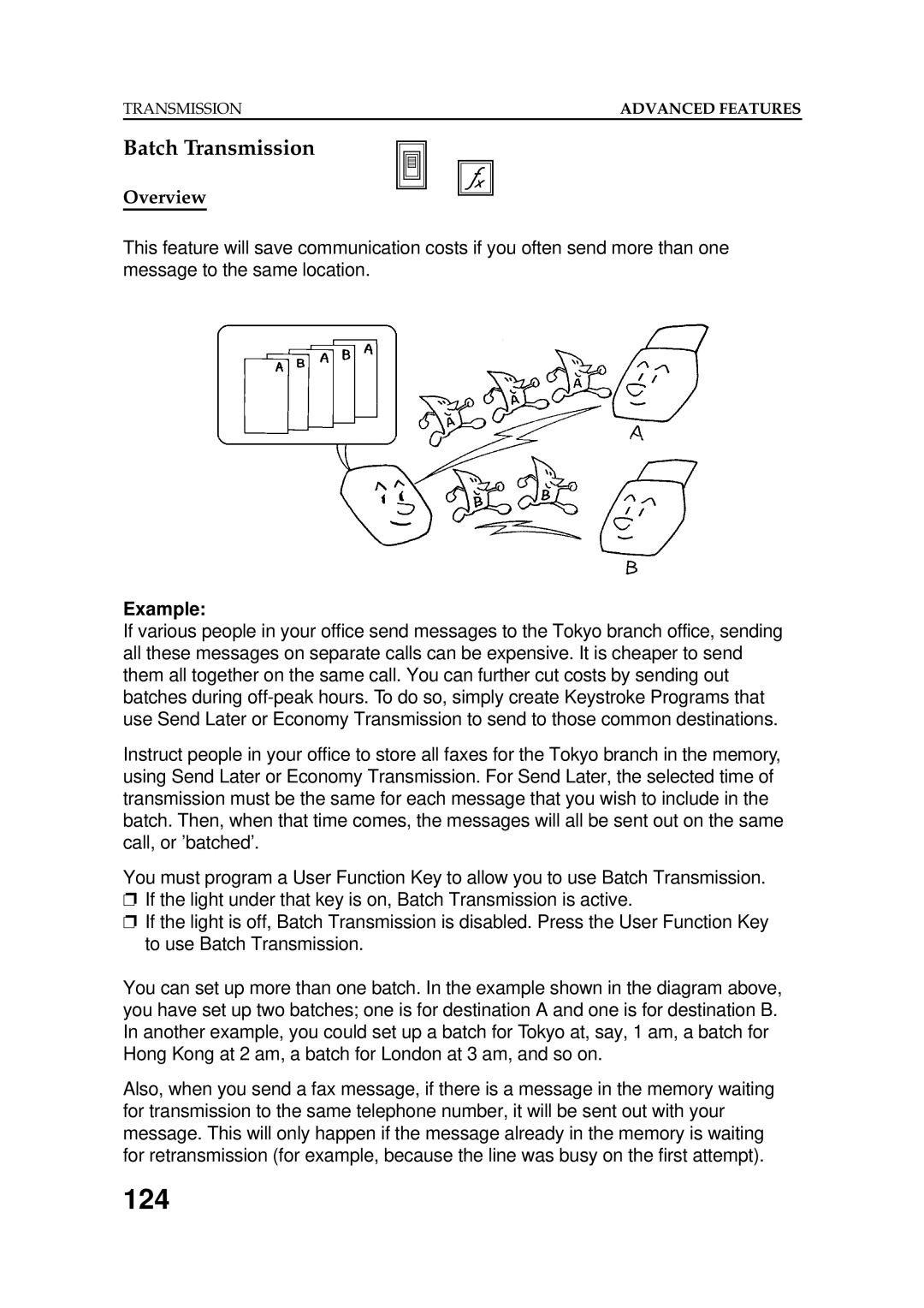 Ricoh FAX5600L manual 124, Batch Transmission 